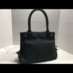 Vintage Dooney and Bourke Navy Fabric Mini Tote